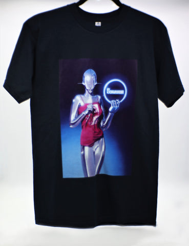 Hajime Sorayama Sexy Robot bootleg t-shirt navy blue size small 100% cotton