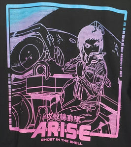 Ghost in the Shell Arise t-shirt black size medium 100% cotton Long Sleeve