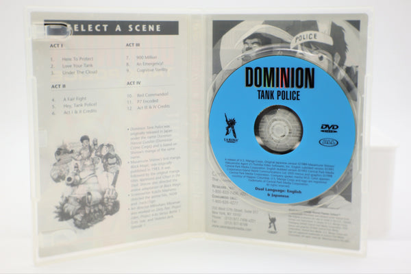 Dominion Tank Police DVD w/ mini poster English/Japanese